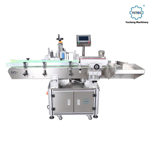M&aacute;y d&aacute;n nh&atilde;n chai tr&ograve;n quay tự động YCT-60 c&oacute; hỗ trợ nh&atilde;n quấn quanh