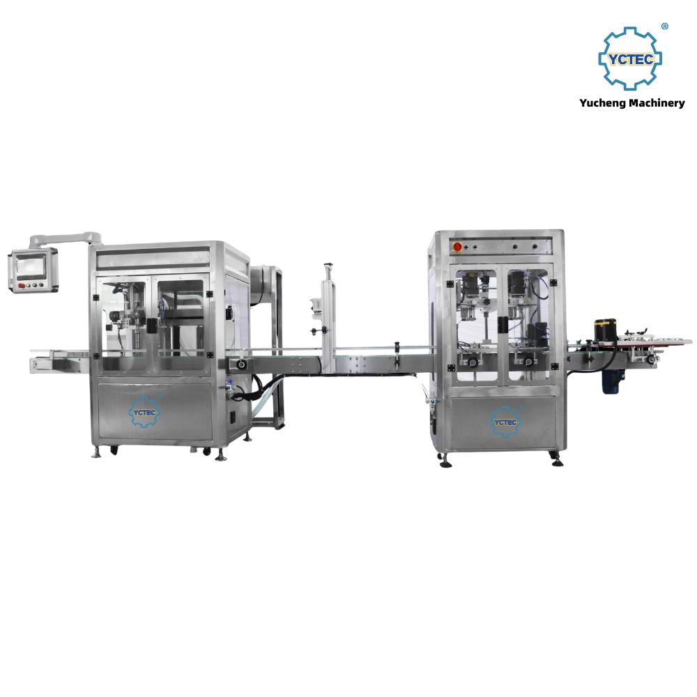 YCT-GG-02 አውቶማቲክ ባለ 2-ጭንቅላት ፒስተን መከታተያ መሙላት እና ማቀፊያ ማሽን